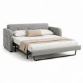 Canapé-lit 3 places gris en polyester avec couchage 140 x 190 cm