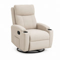 Fauteuil relax inclinable pivotant beige en polyester 85 x 95 x 105 cm