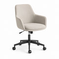 Chaise de bureau à roulettes beige en polyester avec accoudoirs 60 x 60 x 82-92 cm