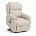 Fauteuil relax électrique inclinable droit beige en polyester 84 x 95 x 98 cm